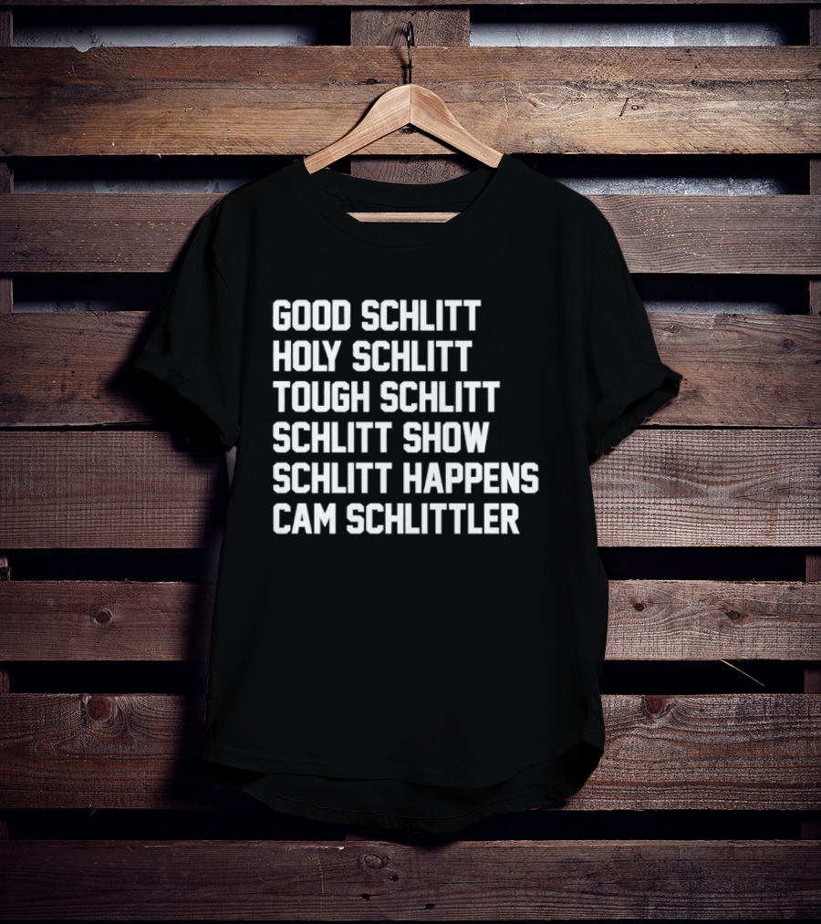 Good Schlitt Holy Schlitt Tough Schlitt Cam Schlittler Yankees MLB Block Lettering T-Shirt
