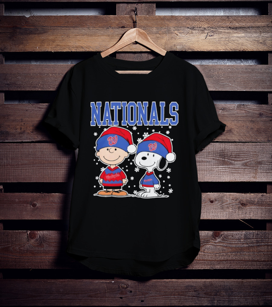 Charlie Brown Snoopy Nationals Christmas Snowflakes T-Shirt
