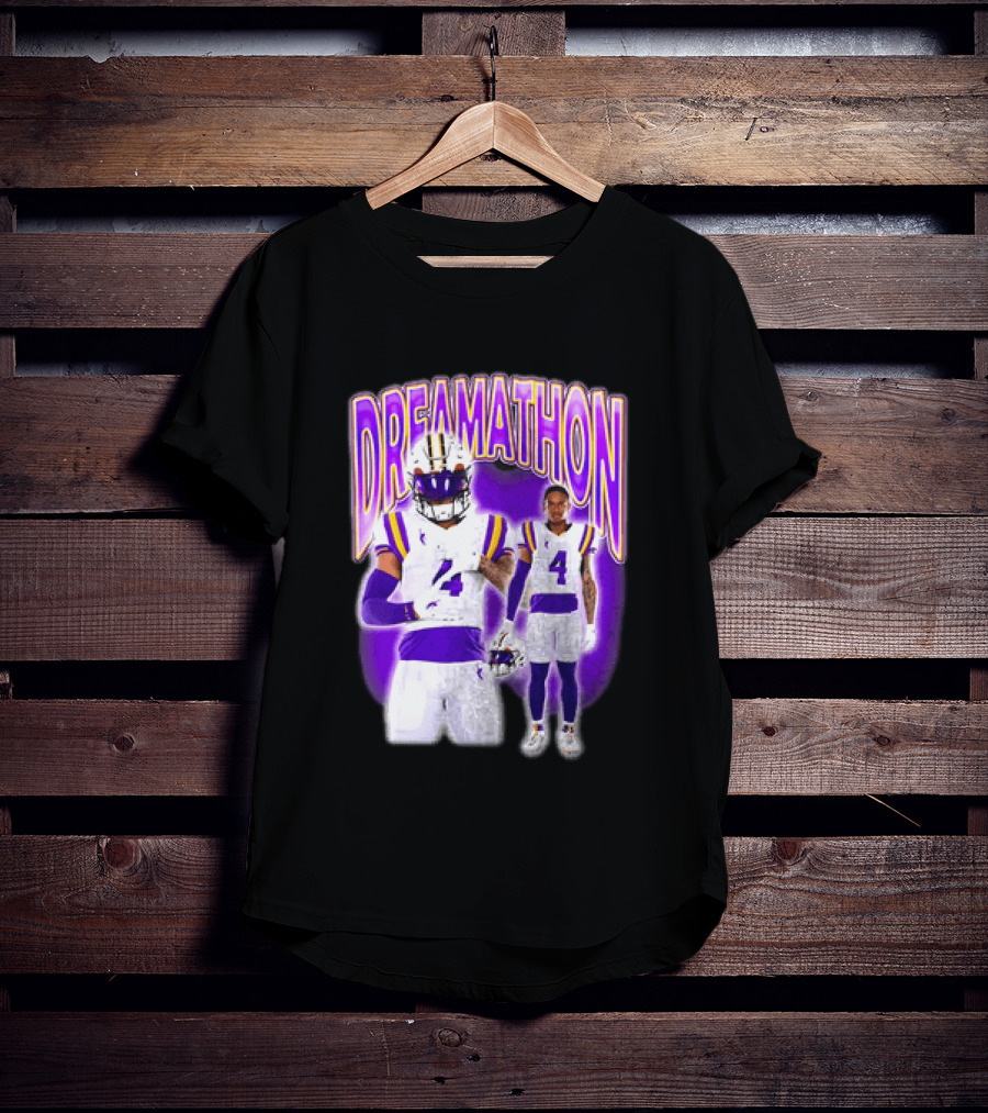 LSU Tigers Dreamathon Gotta Geaux To Work 2 Football 2 Sided T-Shirt
