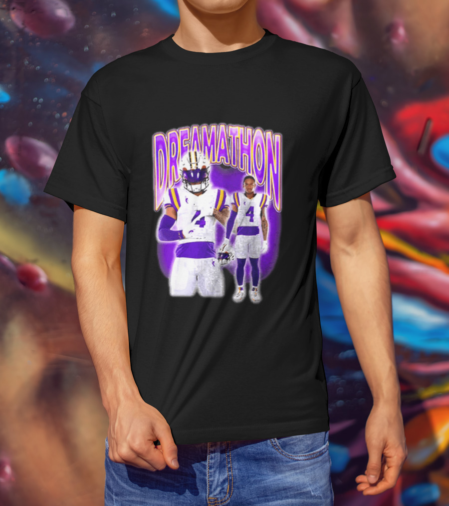 LSU Tigers Dreamathon Gotta Geaux To Work 2 Football 2 Sided T-Shirt