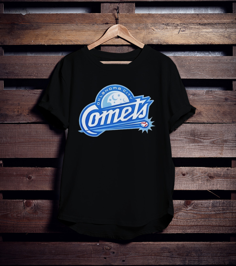 Oklahoma City Comets Baseball Team Moon And Star Baseball T-Shirt