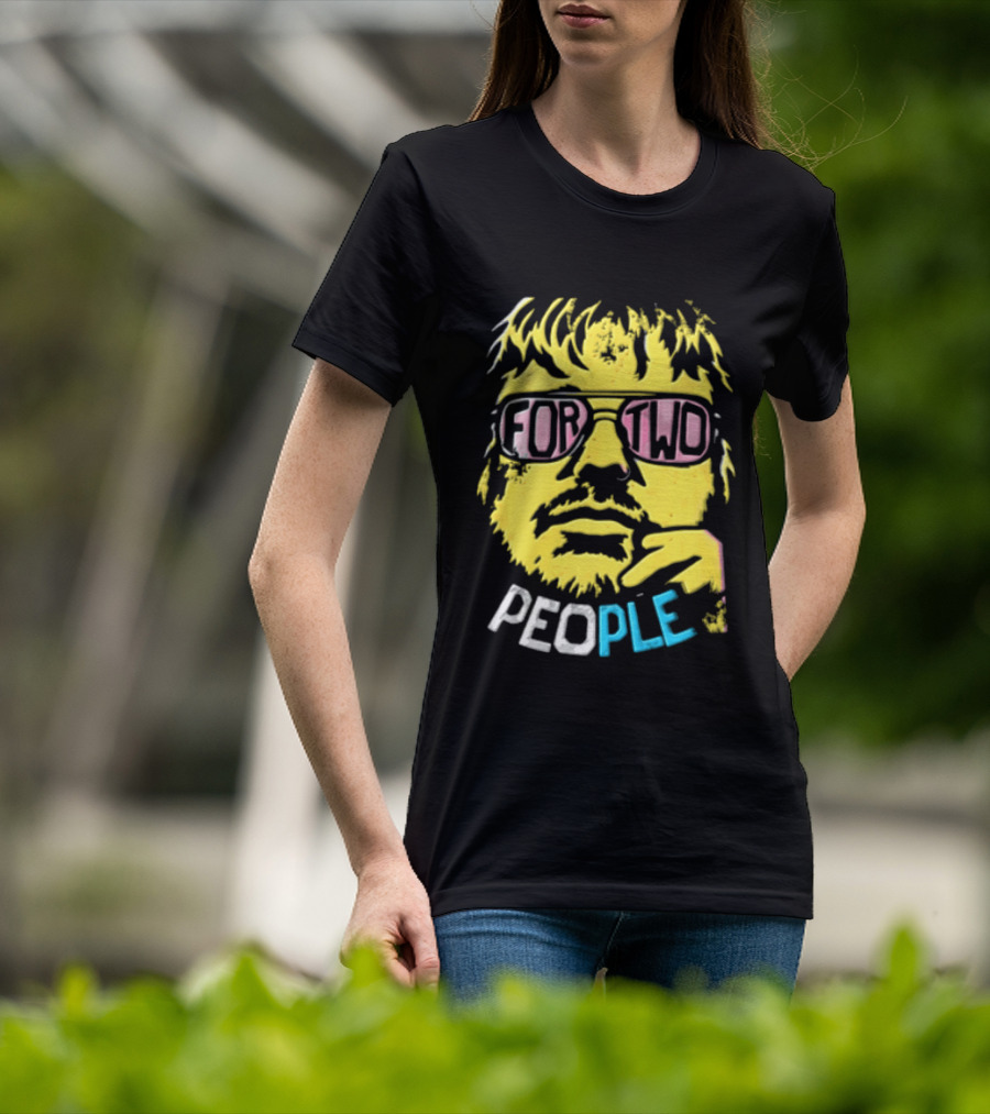 FOR TWO PEOPLE Man Wearing Sunglasses Chin Resting T-Shirt