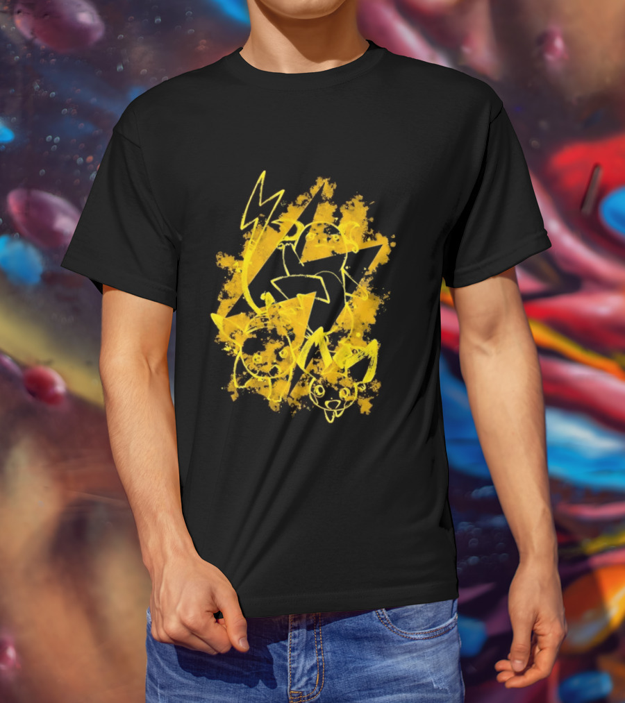 Pikachu Raichu Pichu Electric Evolution Pokemon Splash T-Shirt