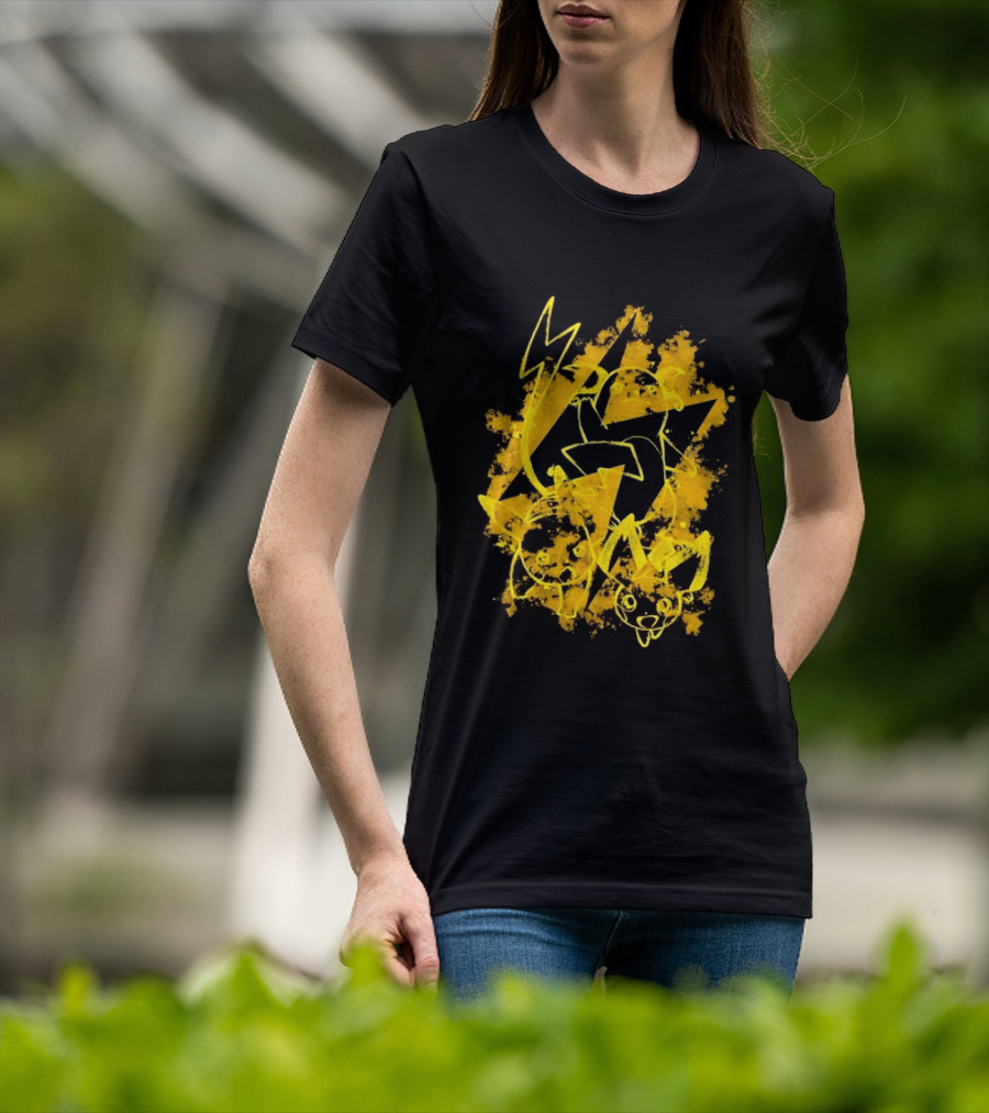 Pikachu Raichu Pichu Electric Evolution Pokemon Splash T-Shirt