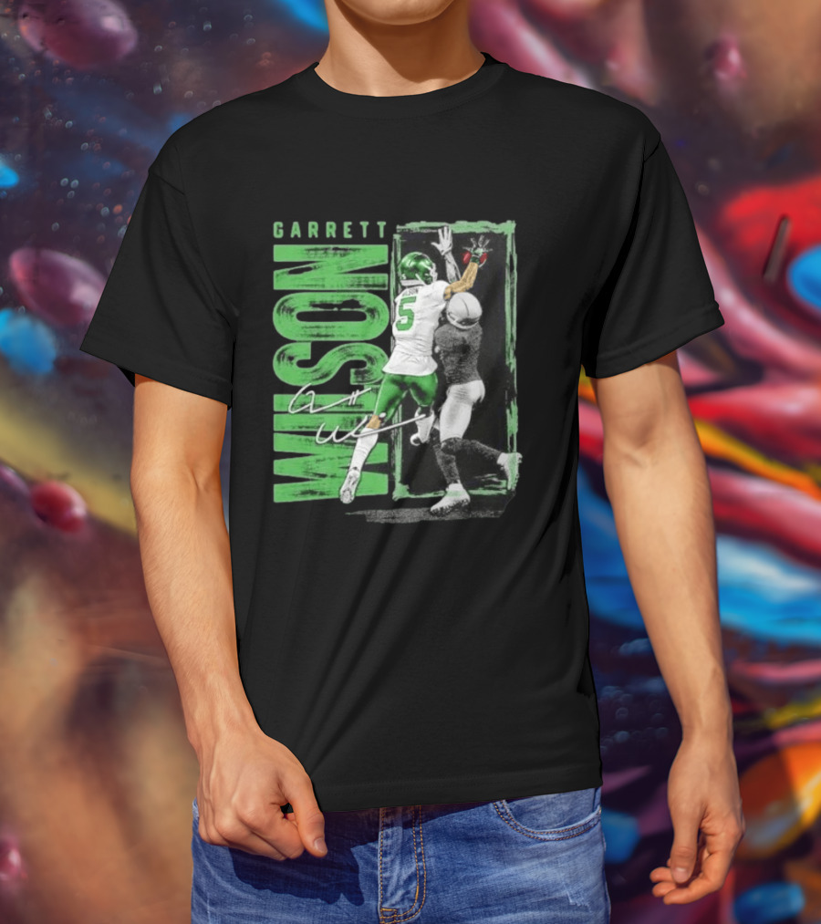 Garrett Wilson New York Jets Football Duo 5 Autograph Wilson Player Image T-Shirt