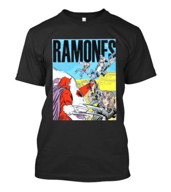 Ramones Rockaway Beach Comic Jack Kirby Style 102nd Street T-Shirt