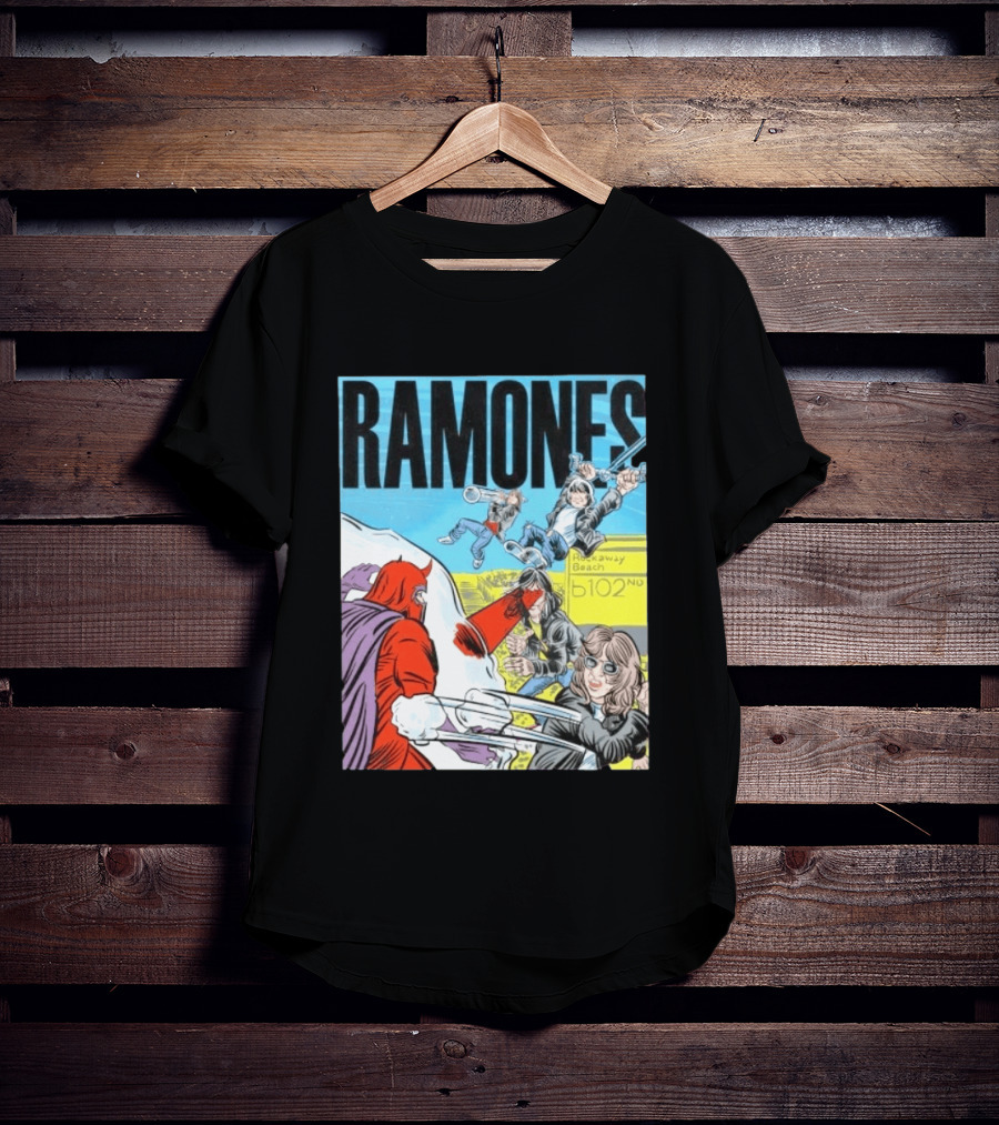 Ramones Rockaway Beach Comic Jack Kirby Style 102nd Street T-Shirt