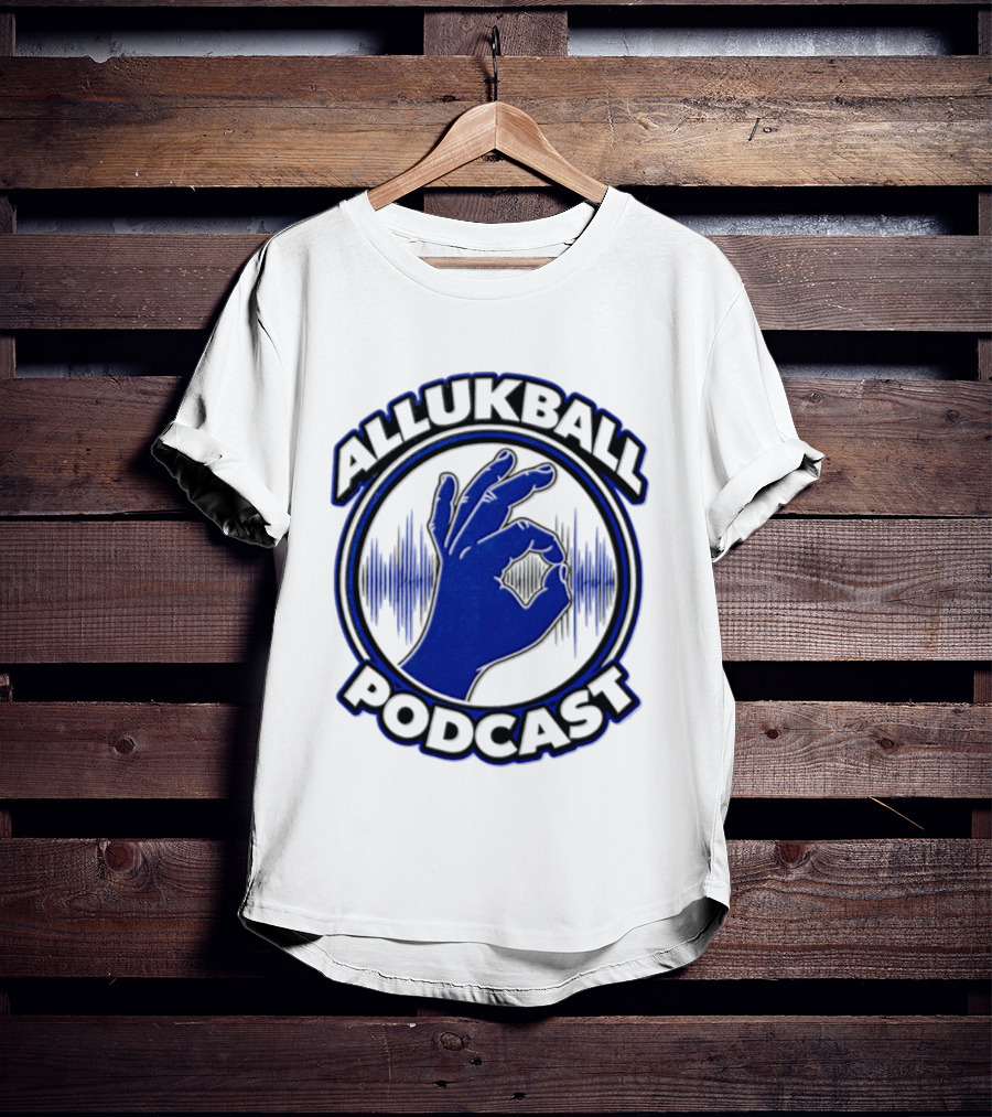 Allukball Podcast Logo Hand Gesture With Sound Waves T-Shirt