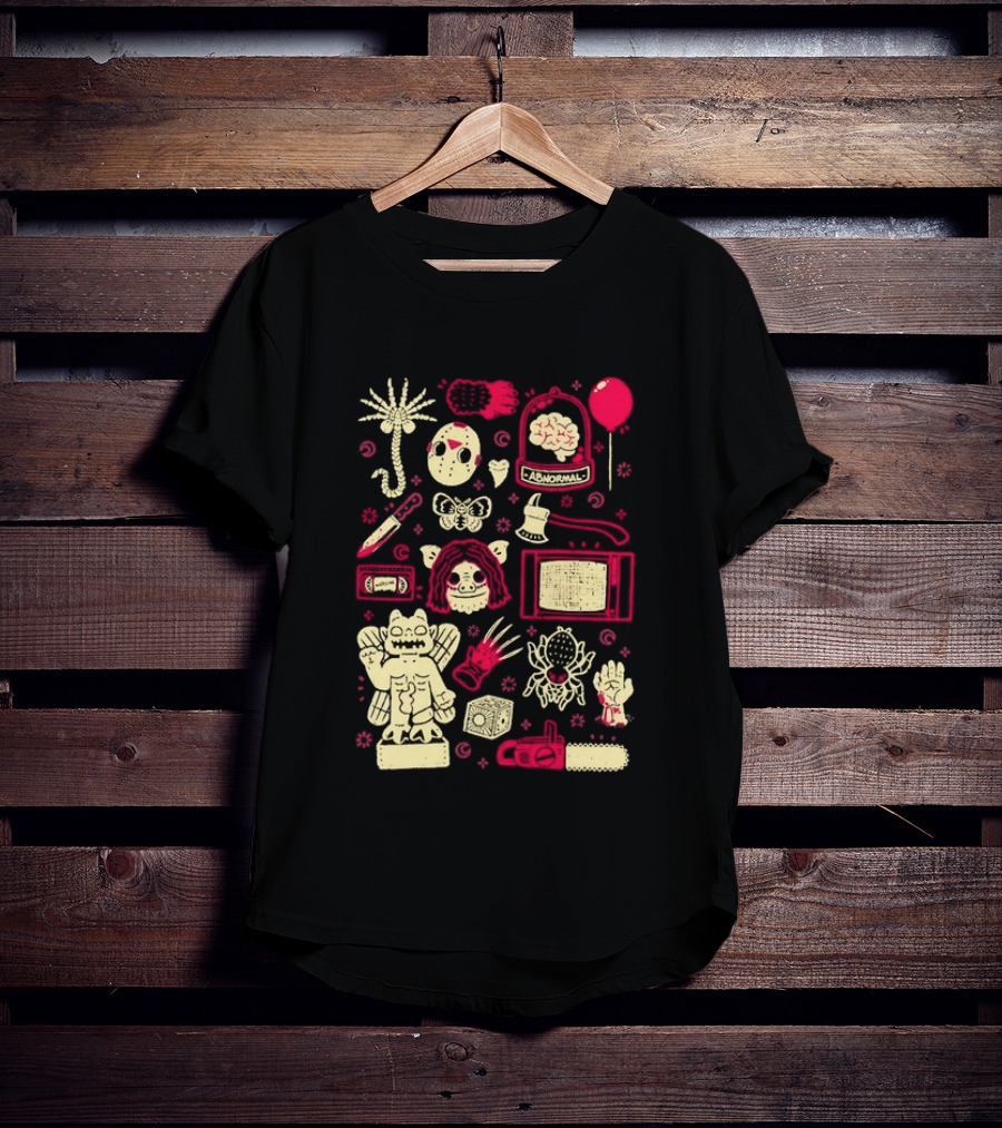 Horror Movie Slasher Mask Chainsaw Creepy Halloween T-Shirt