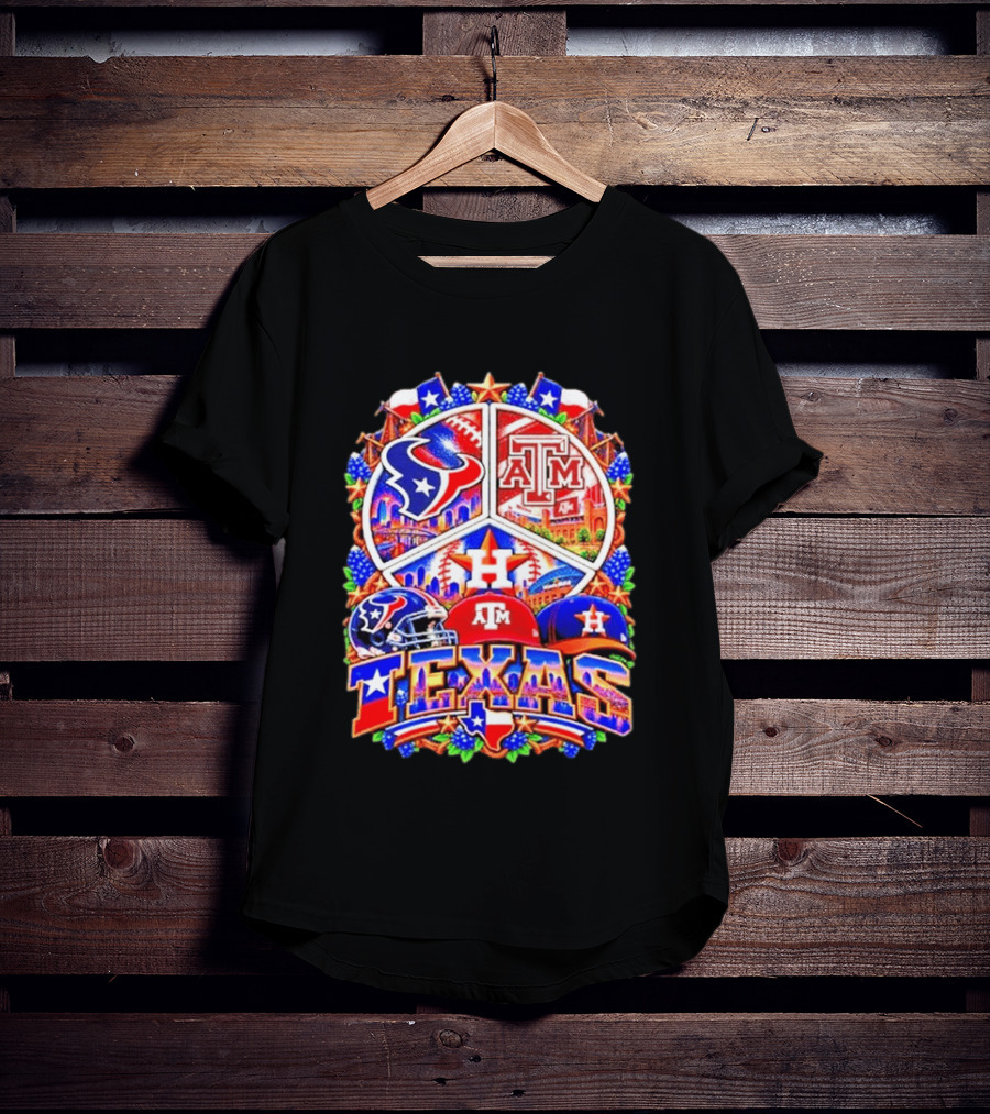 Houston Texans Texas A&M Aggies Houston Astros Texas Sports Team T-Shirt