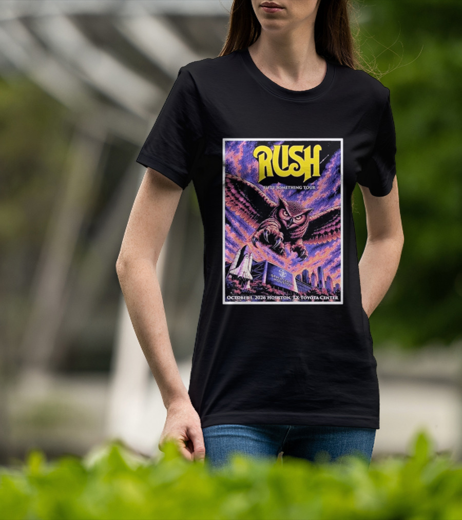 Rush Fifty Something Tour October 1 2026 Houston TX Toyota Center Owl T-Shirt