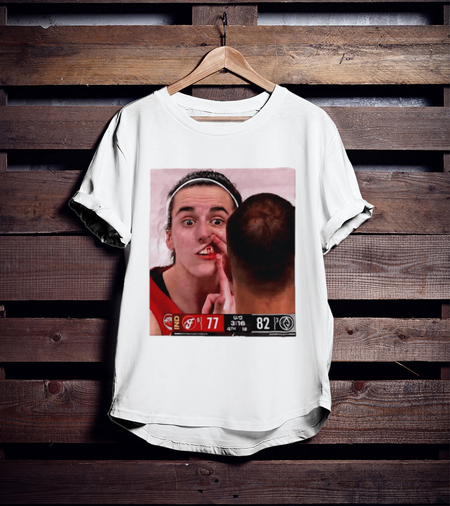 Caitlin Clark Injured Mouth Indiana Basketball Game Score 77 82 Fourth Quarter T-Shirt