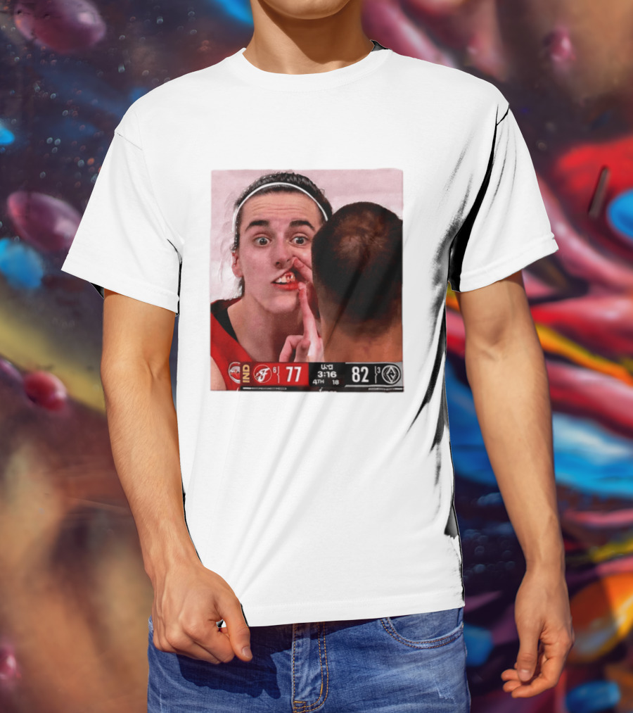 Caitlin Clark Injured Mouth Indiana Basketball Game Score 77 82 Fourth Quarter T-Shirt