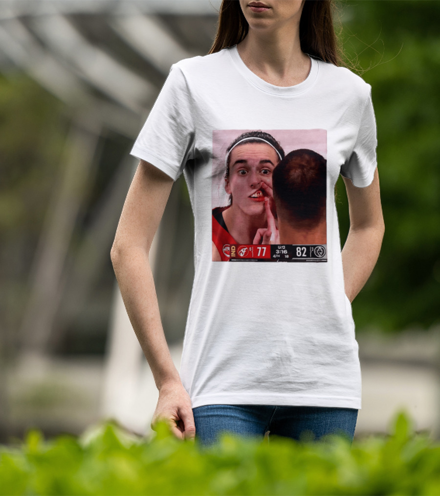 Caitlin Clark Injured Mouth Indiana Basketball Game Score 77 82 Fourth Quarter T-Shirt