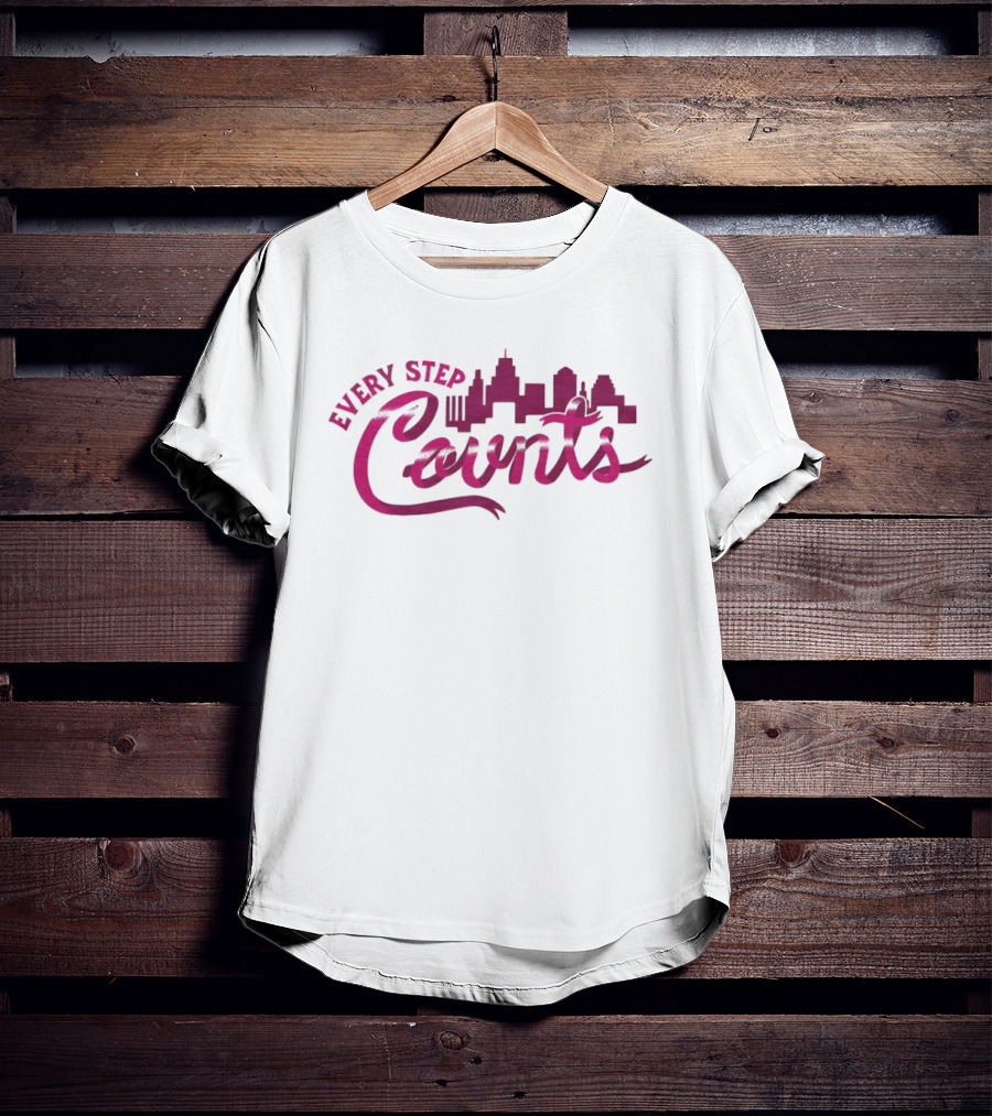 Every Step Counts City Skyline Motivational T-Shirt