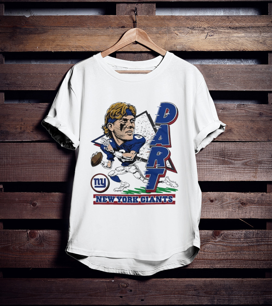 Jaxson Dart New York Giants Quarterback Caricature NFL Football T-Shirt