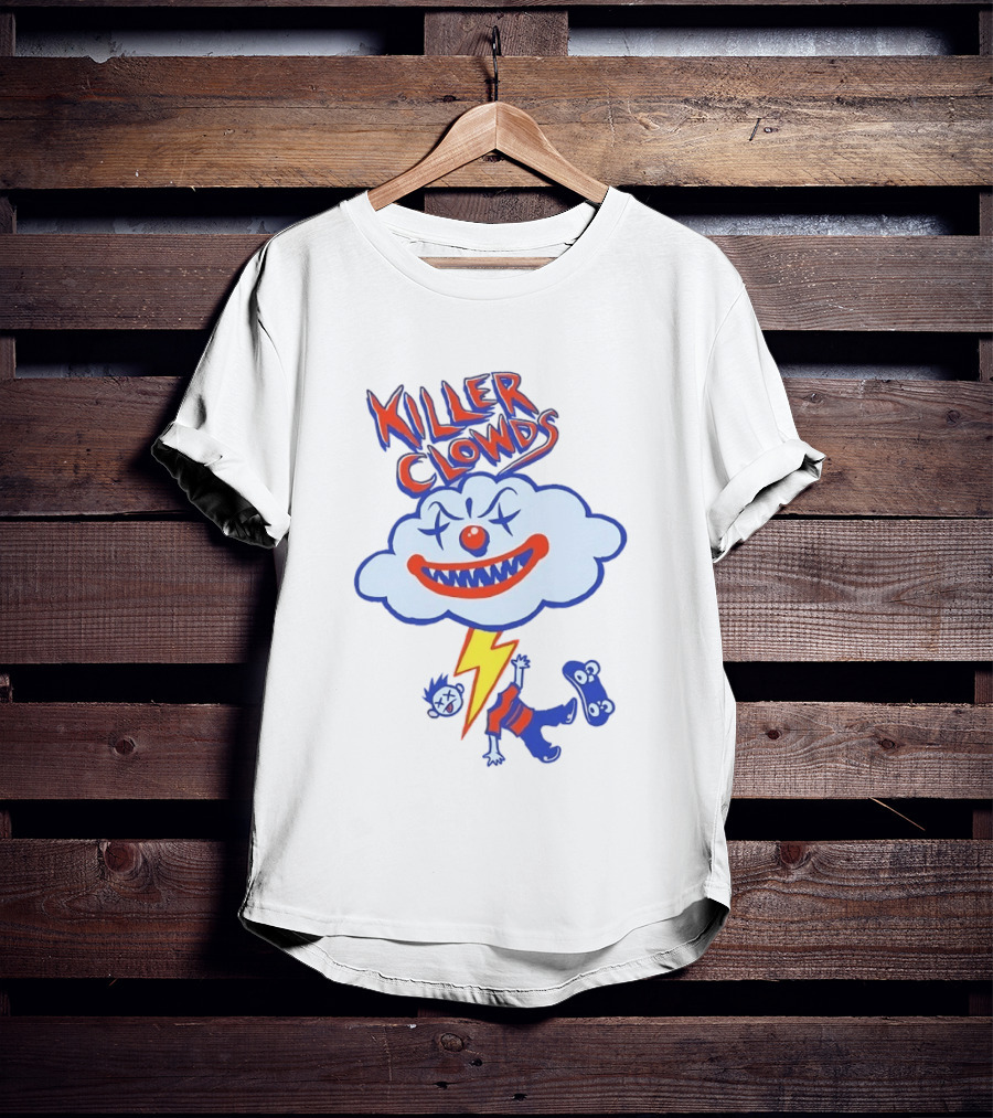 Killer Clowds Clown Cloud Lightning Skater T-Shirt
