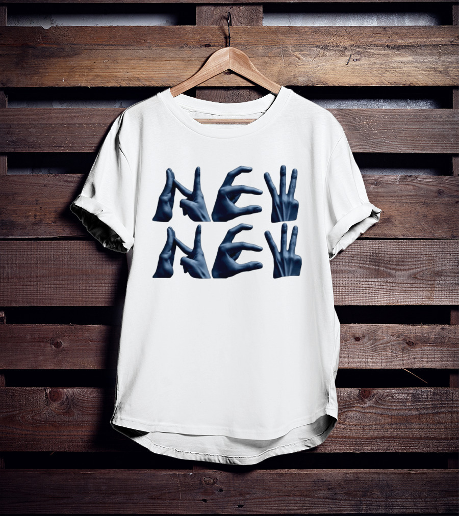 New Hand Sign Finger Spelling Gestures Modern NEVERVOKE T-Shirt