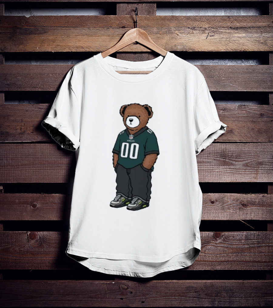 Philadelphia Eagles Teddy Bear Jersey 00 Team Spirit Fan T-Shirt
