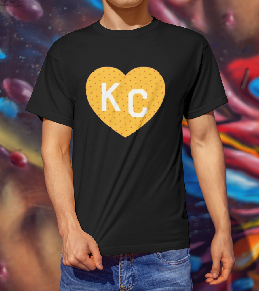 Kansas City Chiefs KC Heart Polka Dot Fan T-Shirt