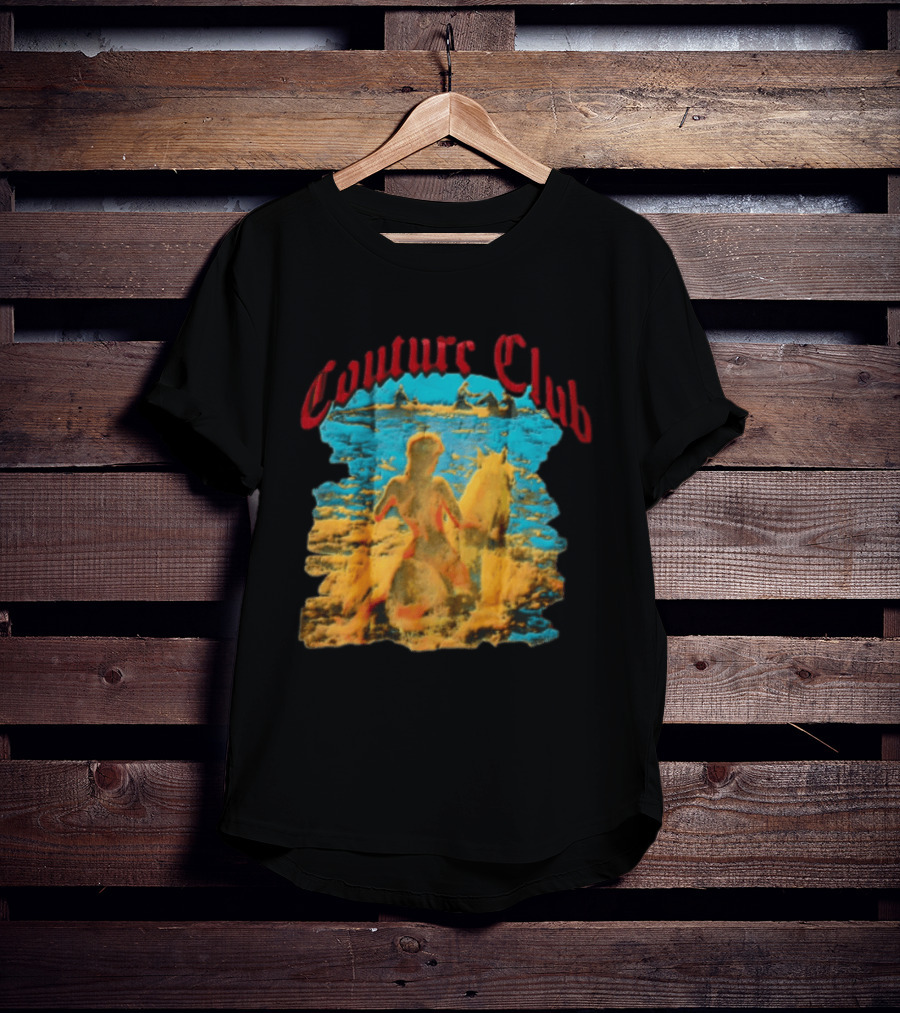 Couture Club Woman Riding Horse Scenic Painting T-Shirt