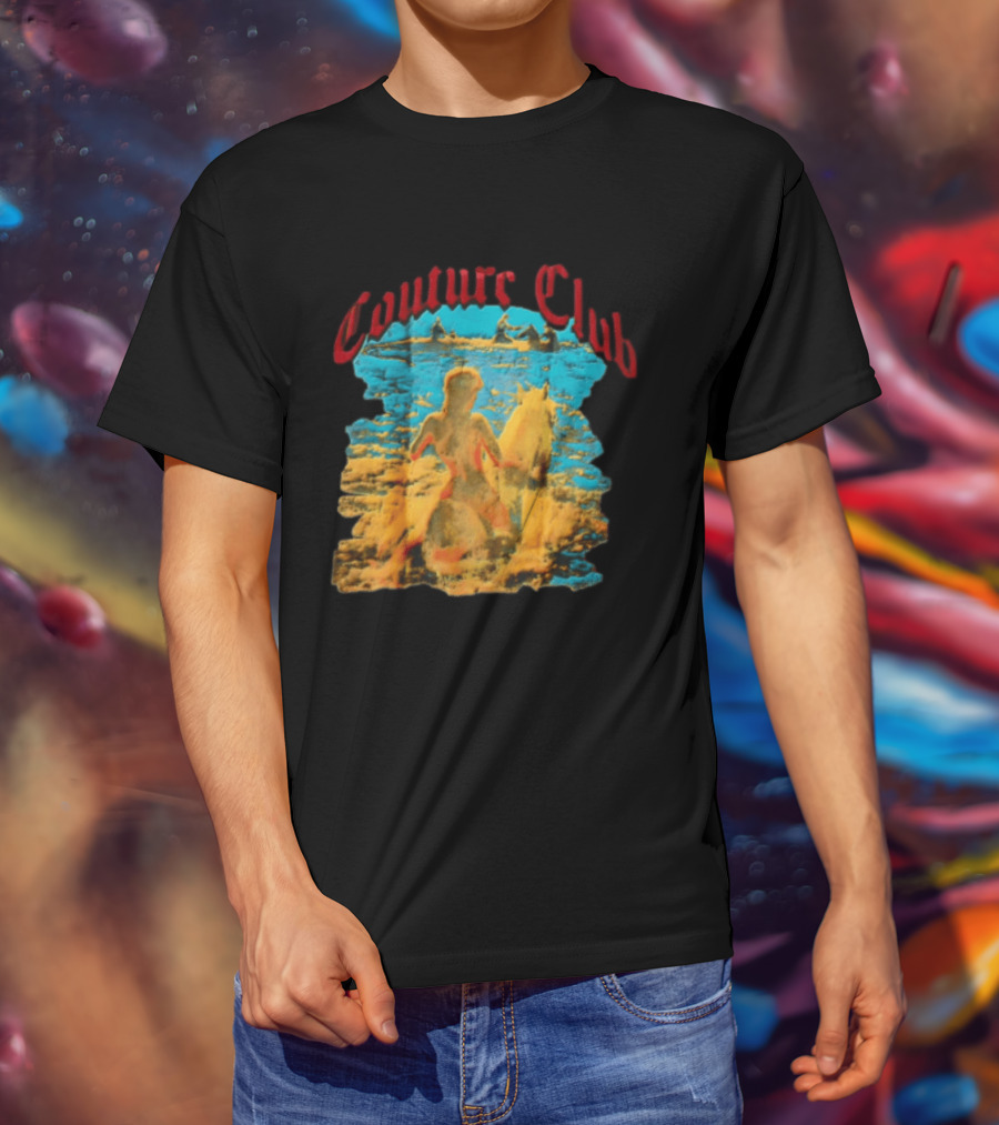 Couture Club Woman Riding Horse Scenic Painting T-Shirt