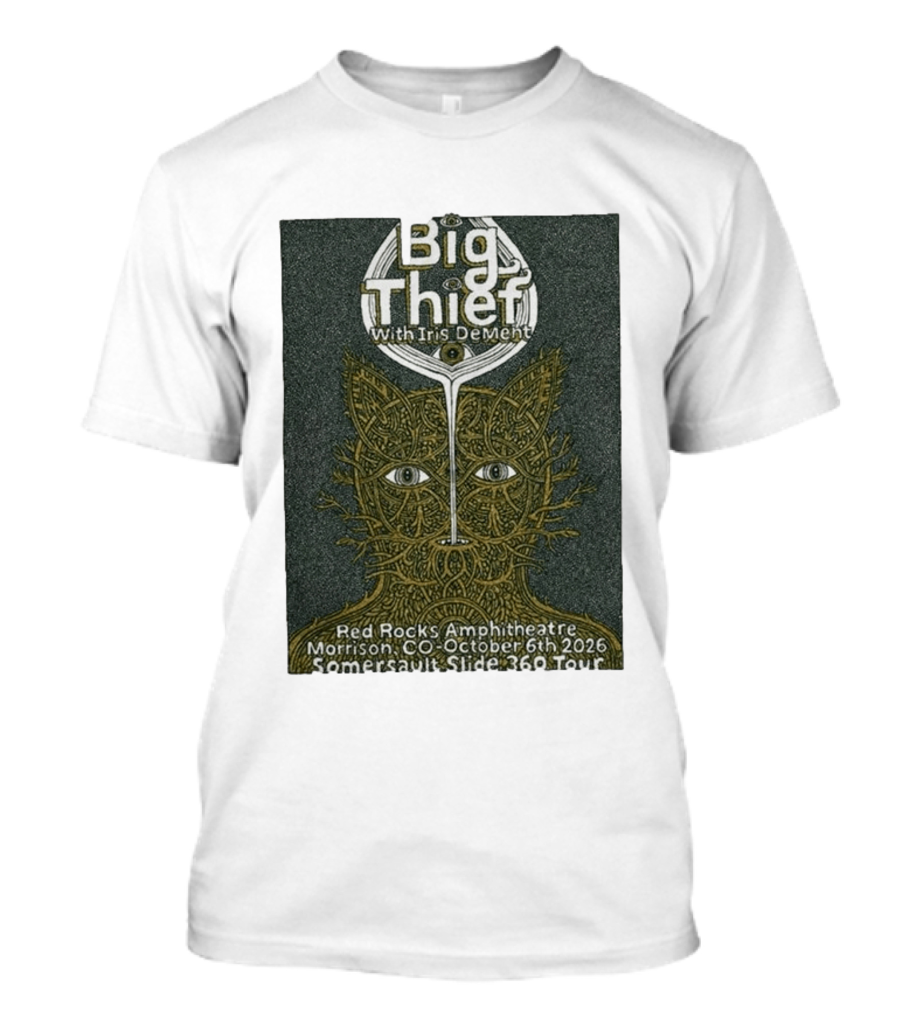Big Thief With Iris Dement October 6 2026 Red Rocks Amphitheatre Somersault Slide 360 Tour Event Morrison CO T-Shirt
