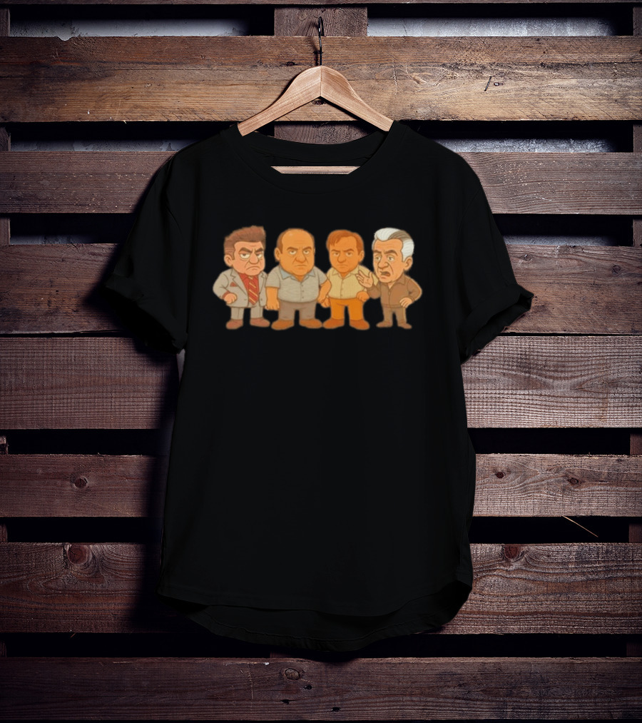 Sopranos Caricature Mobsters Big Head Mafia Characters T-Shirt