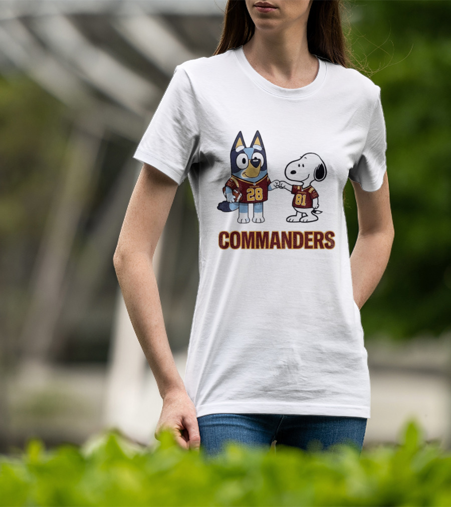 Bluey Snoopy Commanders Football 28 81 T-Shirt