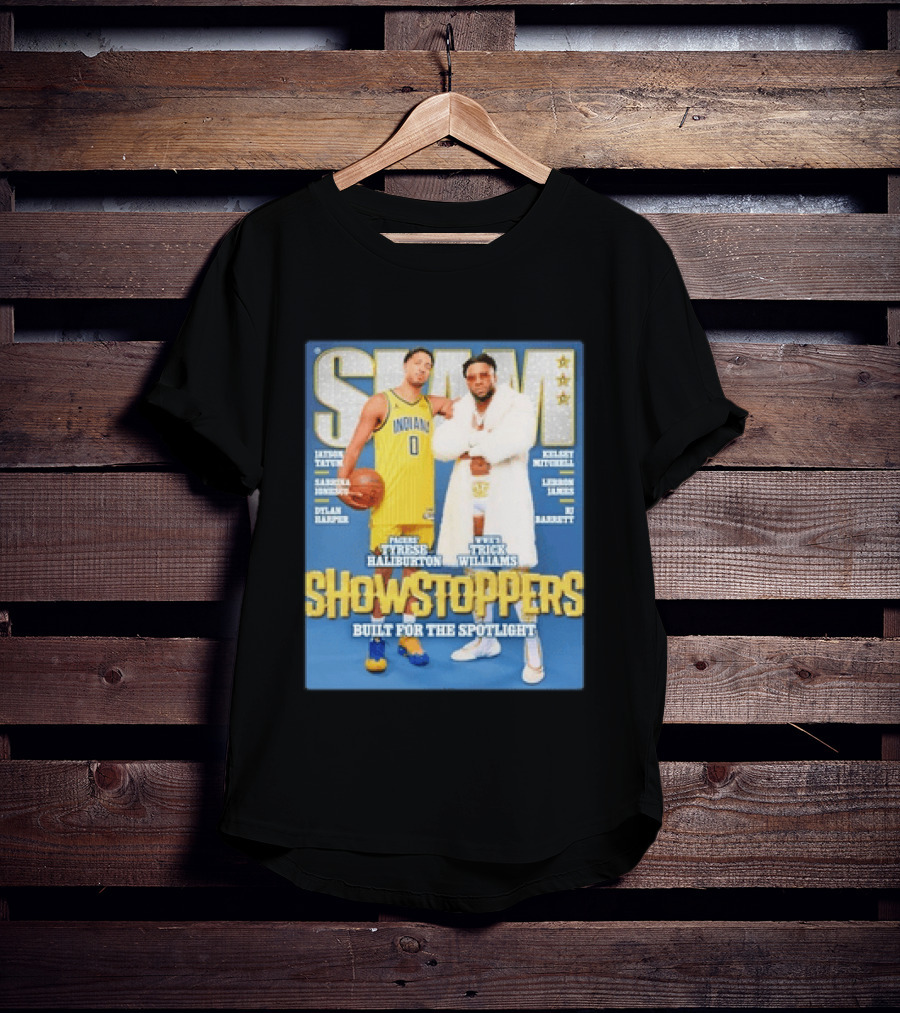 Slam Featuring Tyrese Haliburton And Trick Williams Showstoppers Built For The Spotlight T-Shirt