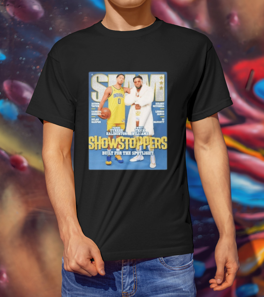 Slam Featuring Tyrese Haliburton And Trick Williams Showstoppers Built For The Spotlight T-Shirt