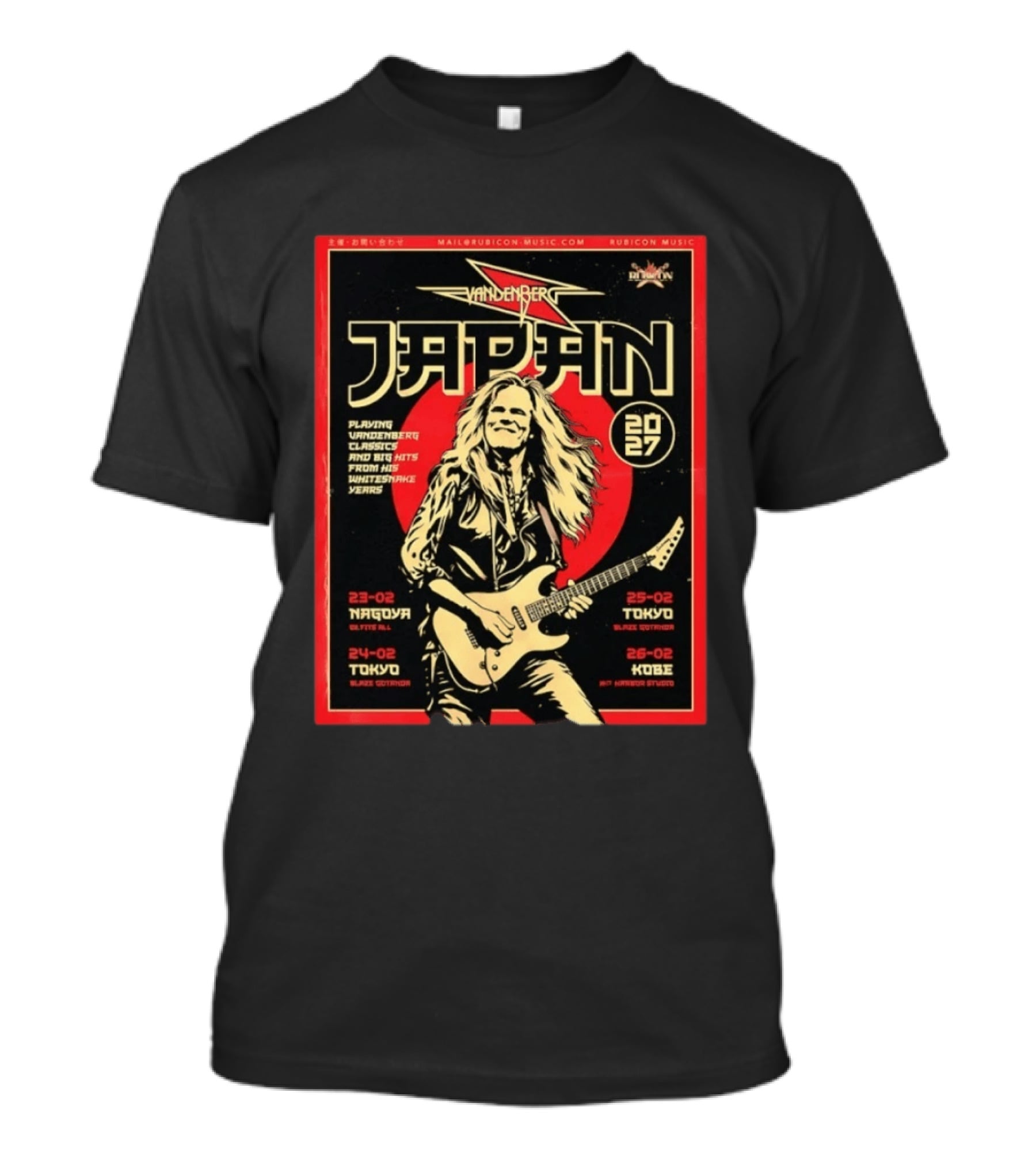 Vandenberg Japan 2027 Tour Nagoya Tokyo Kobe Whitesnake Classics T-Shirt