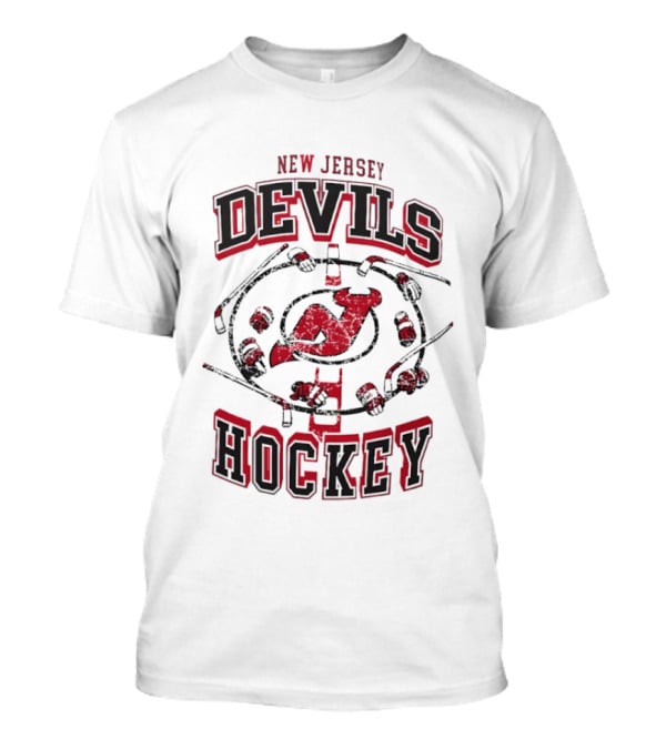 New Jersey Devils Hockey Distressed Vintage Style NHL Fan Gear T-Shirt