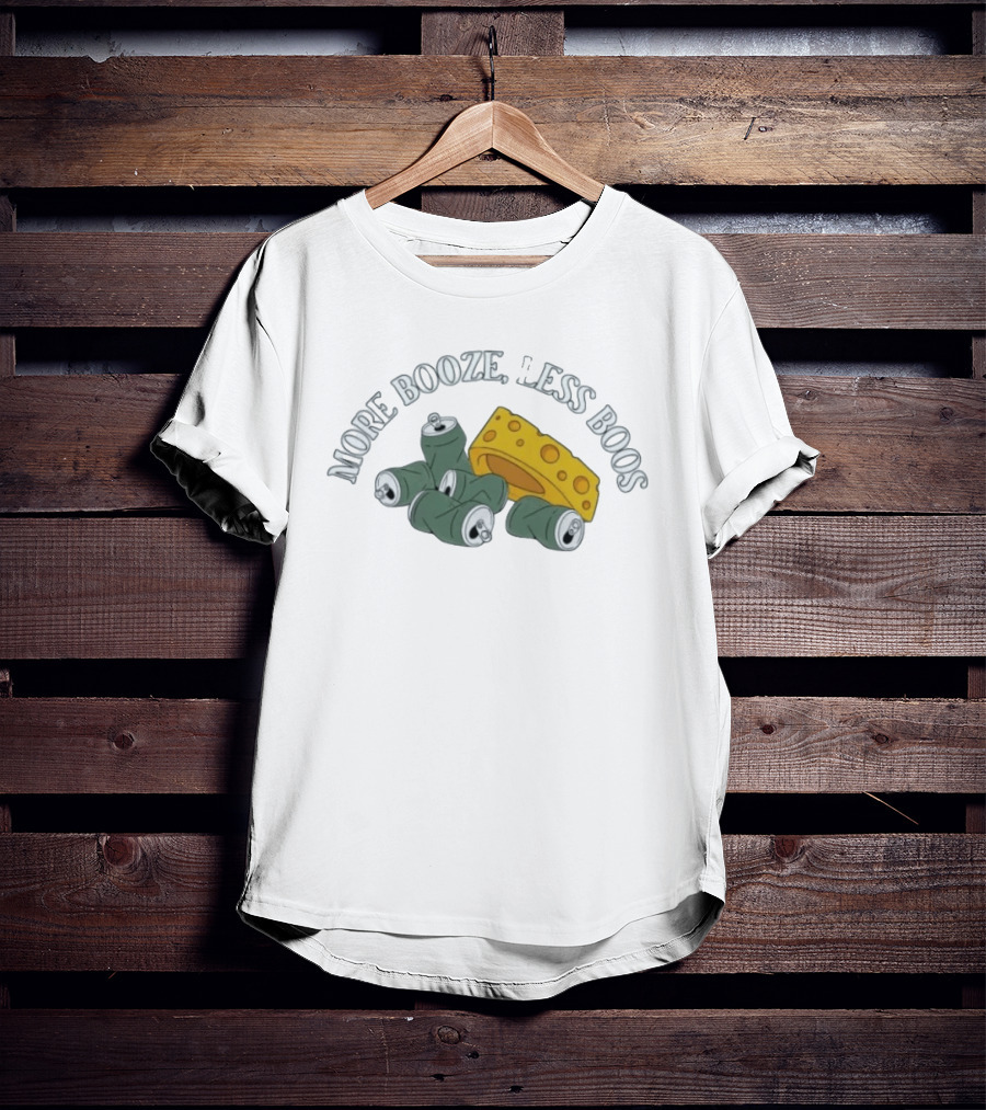 Green Bay Packers More Booze Less Boos Beers And Cheese T-Shirt