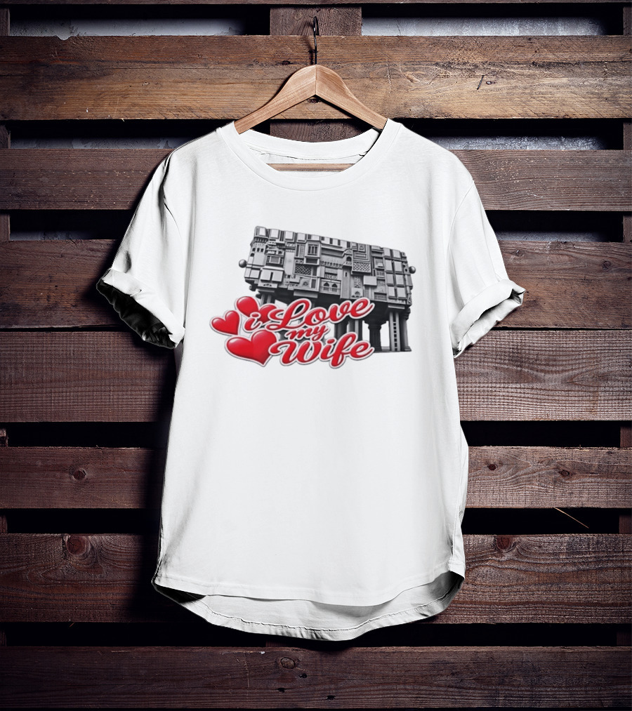 I Love My Wife Building Architecture Hearts T-Shirt
