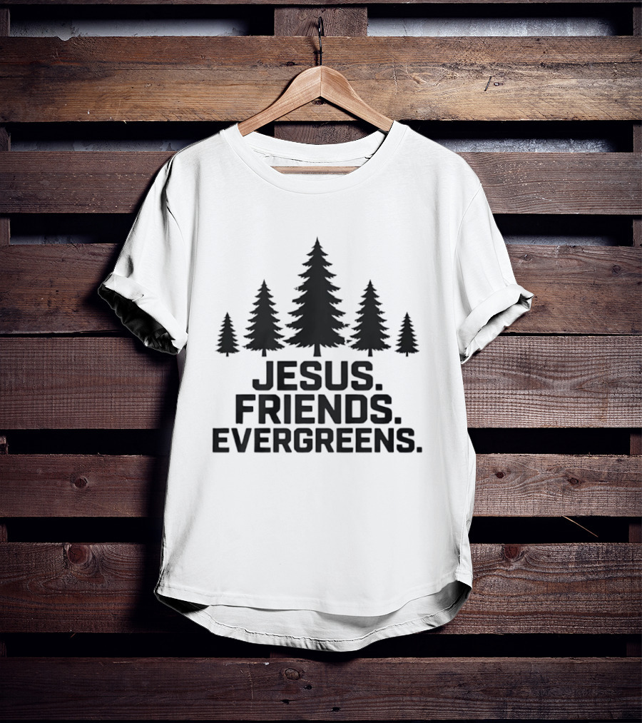 Jesus Friends Evergreens Christian Holiday Tree T-Shirt