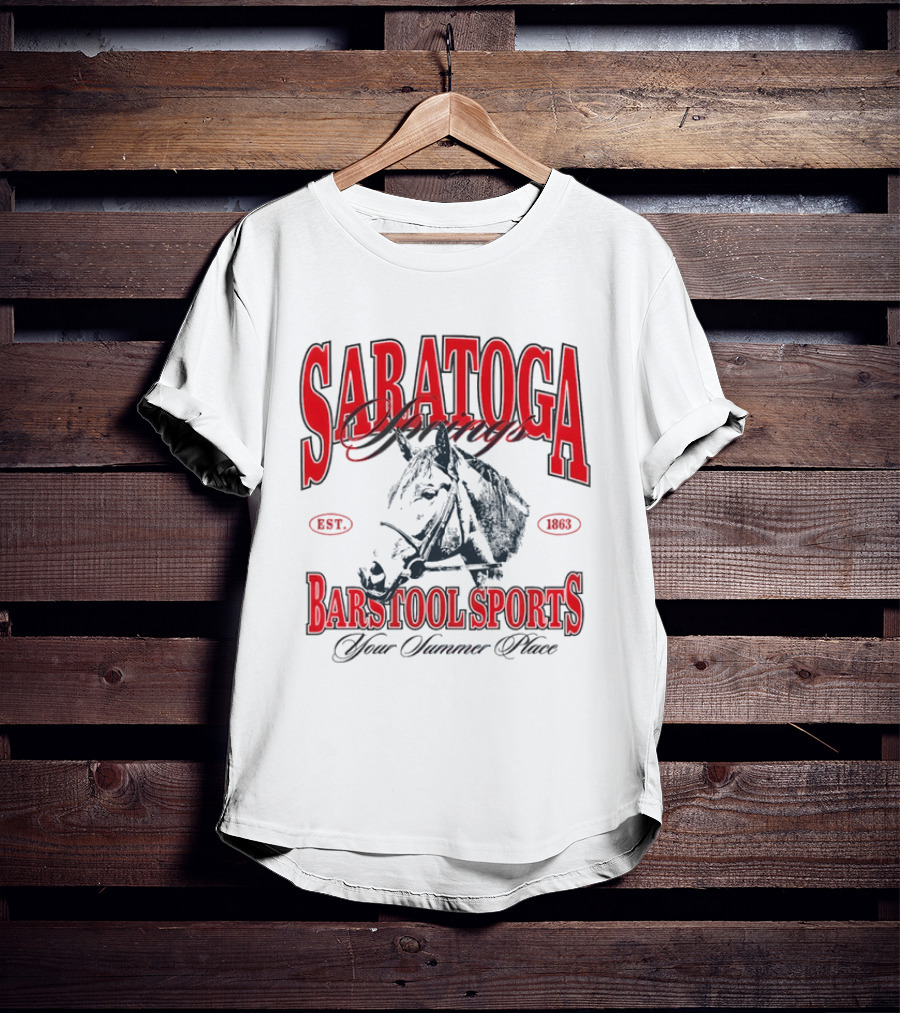 Saratoga Springs Barstool Sports Horse Racing Your Summer Place Est 1863 T-Shirt