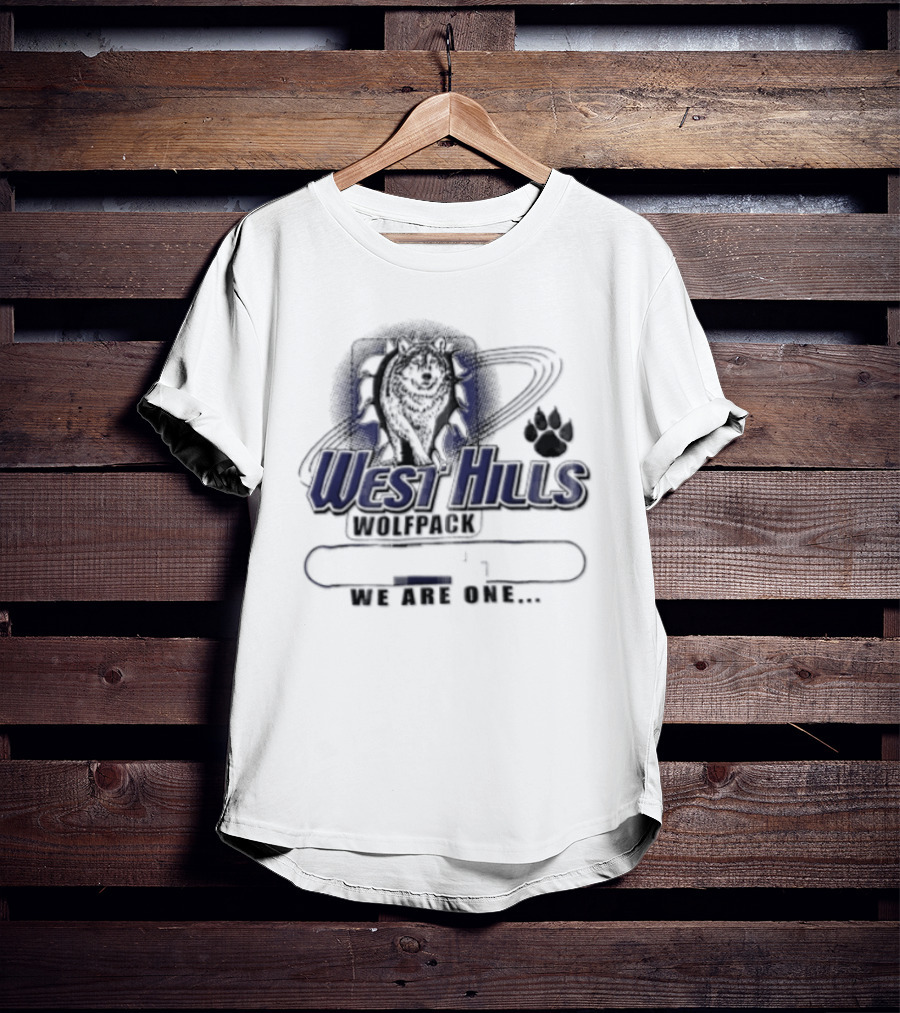 West Hills Wolfpack We Are One Wolf Head Paw T-Shirt