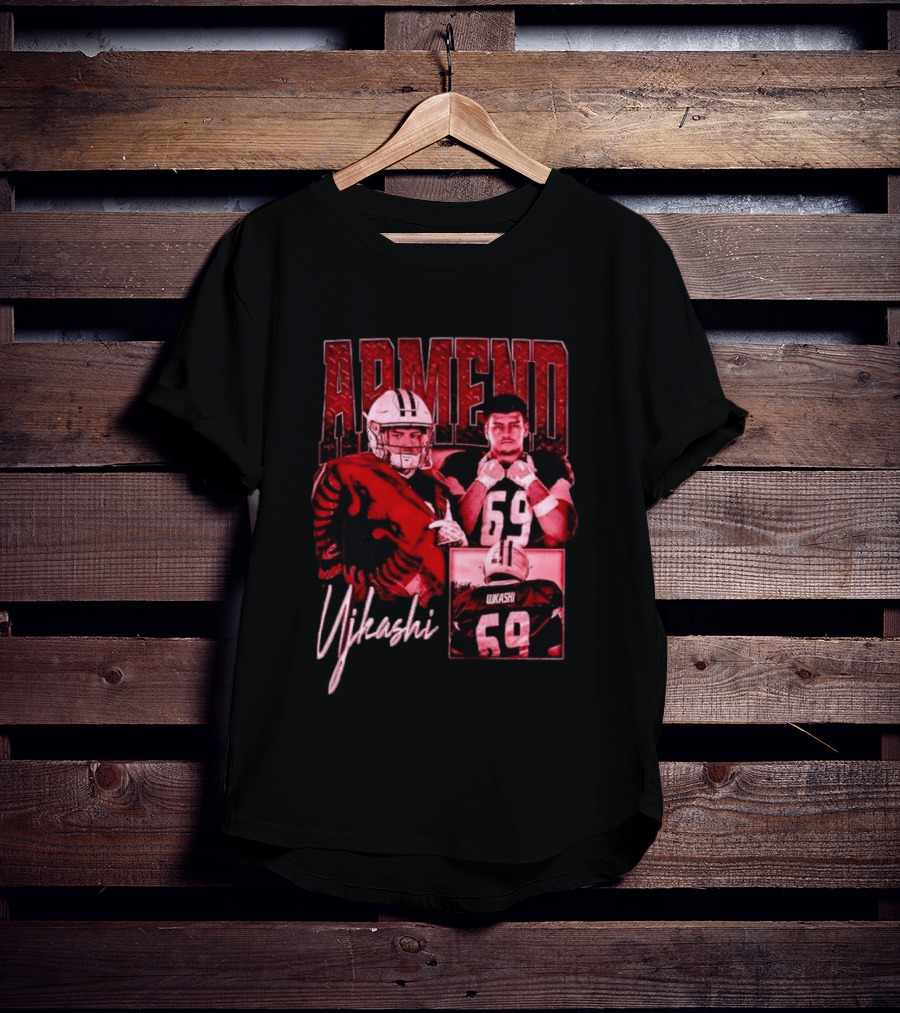 Armend Ujkashi 69 Football Player Athlete Championship Ready Red And Crimson T-Shirt