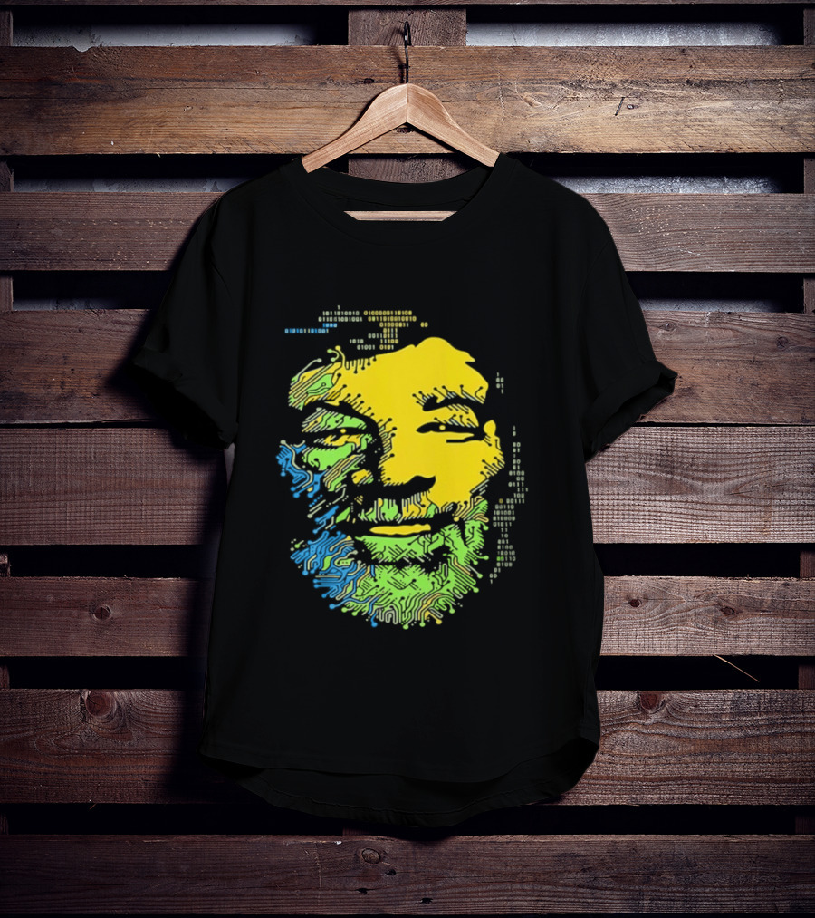 Bob Marley Reggae Circuit Face Yellow Green Blue T-Shirt