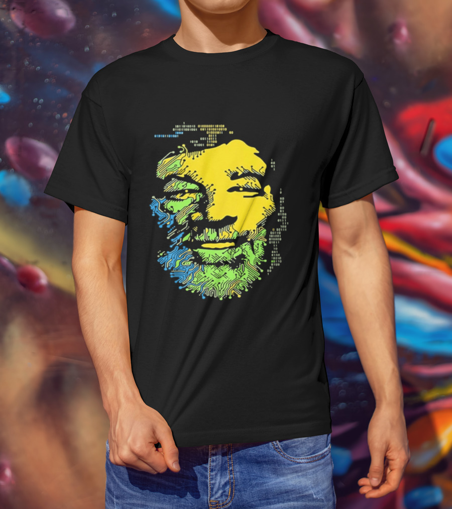 Bob Marley Reggae Circuit Face Yellow Green Blue T-Shirt