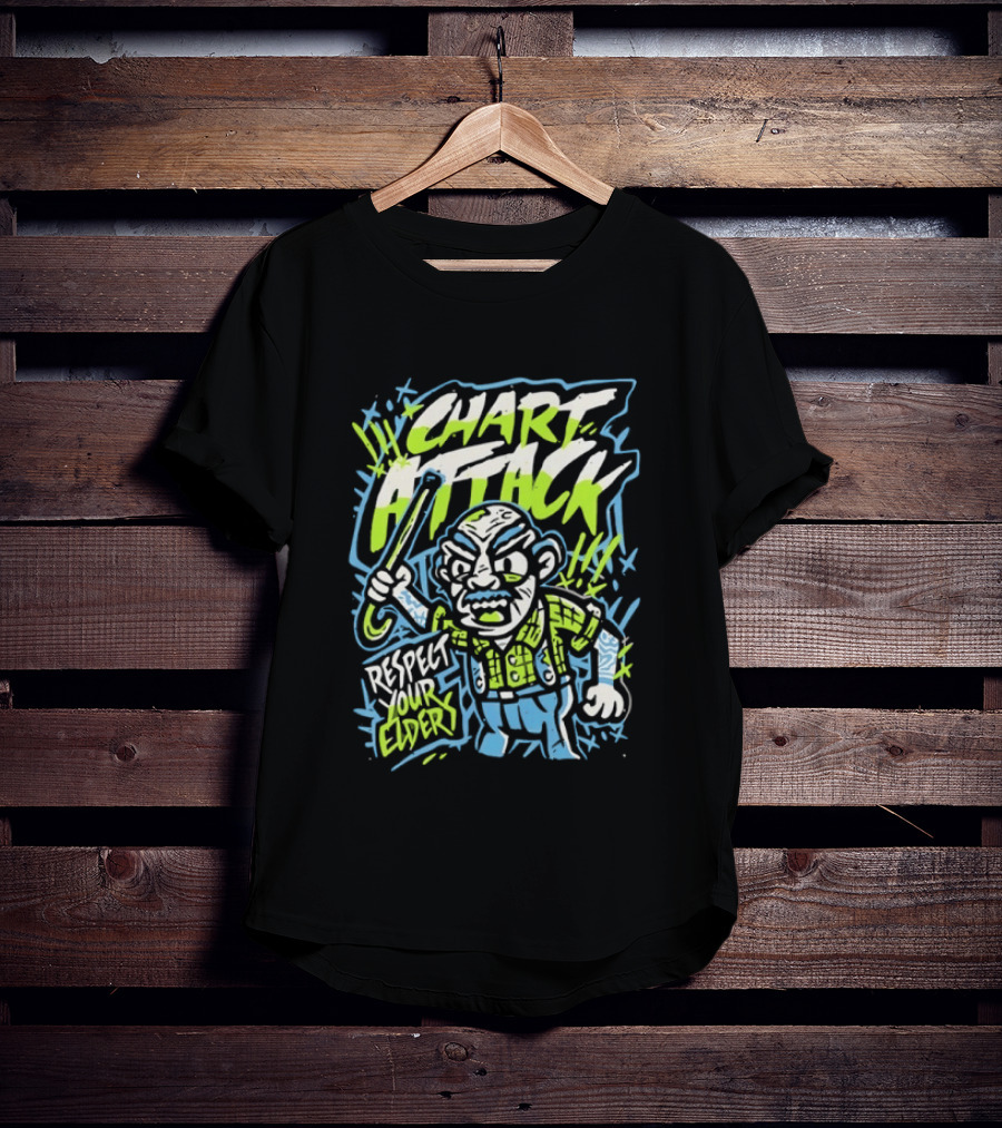 Chart Attack Respect Your Elders Grumpy Old Man T-Shirt