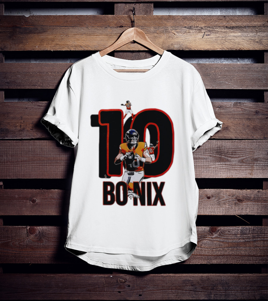 10 Bo Nix Denver Broncos Football Quarterback T-Shirt