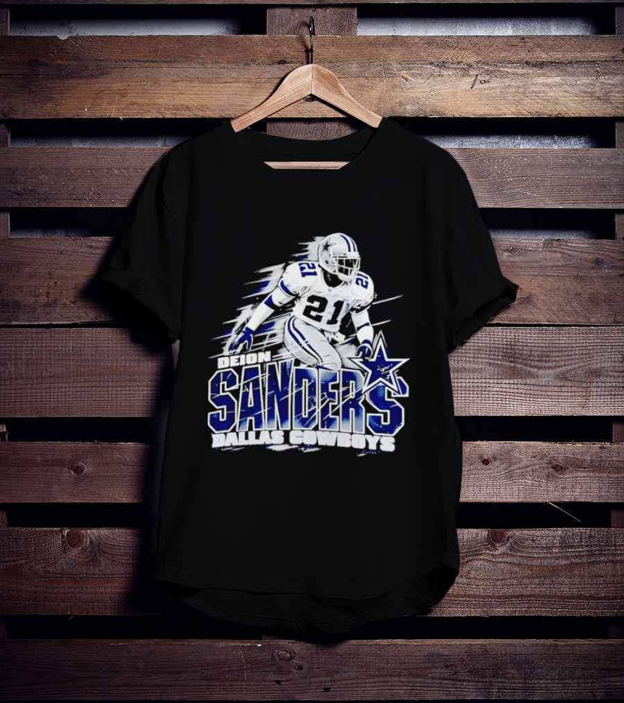 Deion Sanders Dallas Cowboys 21 Star Football Legend T-Shirt