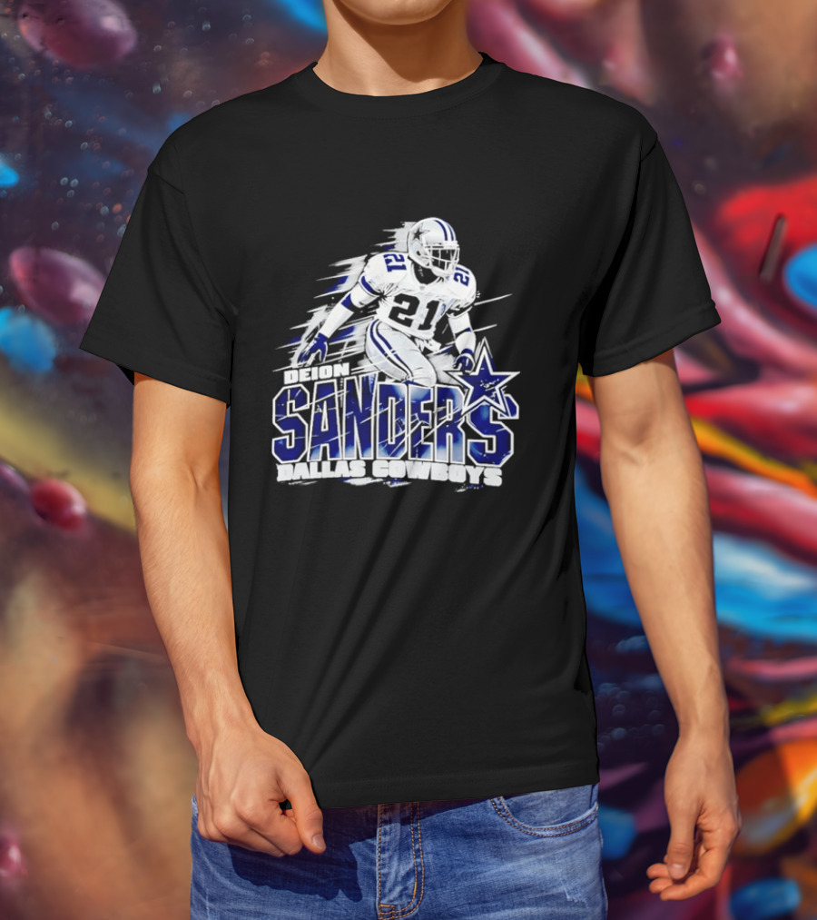 Deion Sanders Dallas Cowboys 21 Star Football Legend T-Shirt