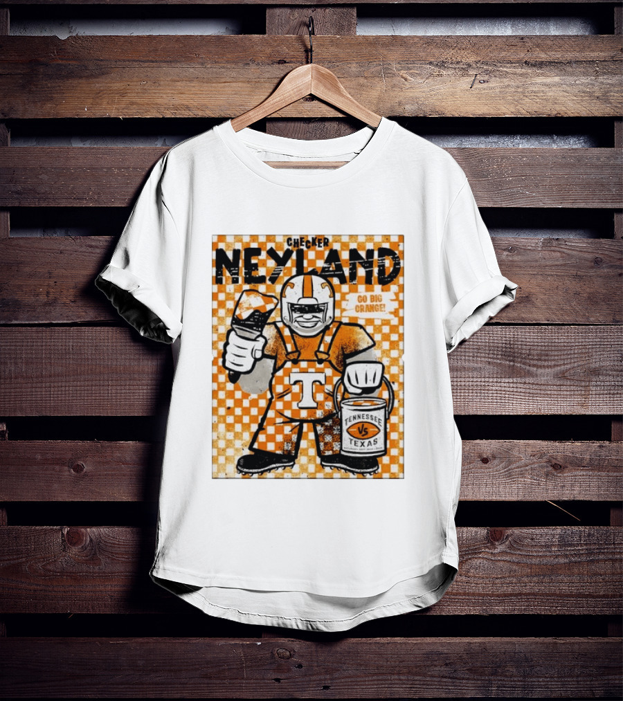 Checker Neyland Go Big Orange Tennessee Volunteers VS Texas Saturday T-Shirt
