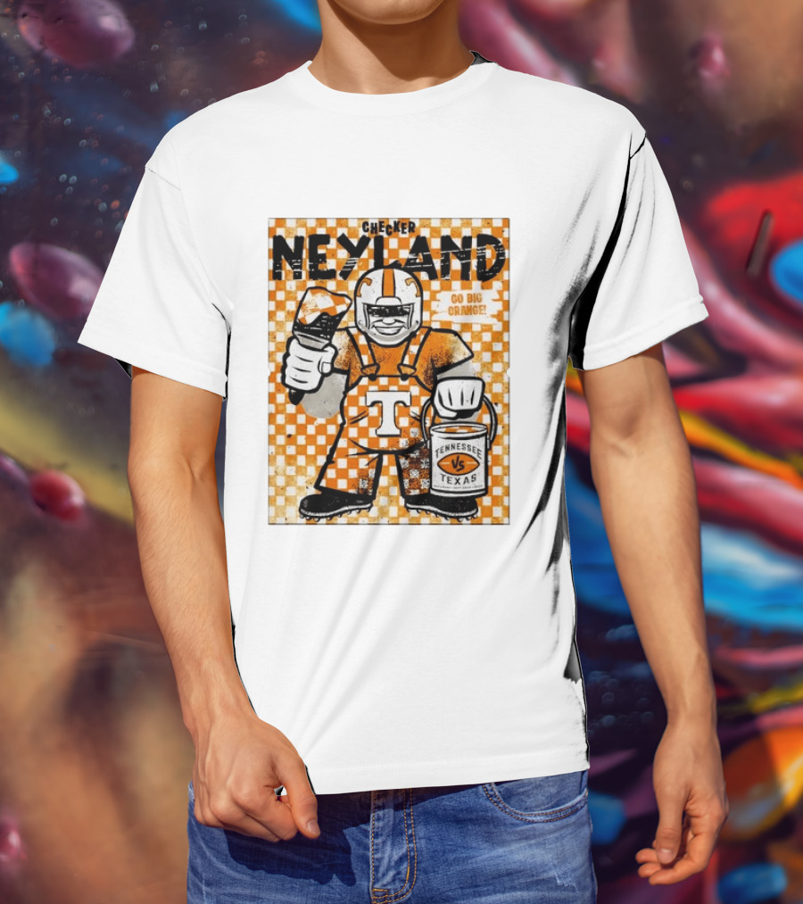 Checker Neyland Go Big Orange Tennessee Volunteers VS Texas Saturday T-Shirt