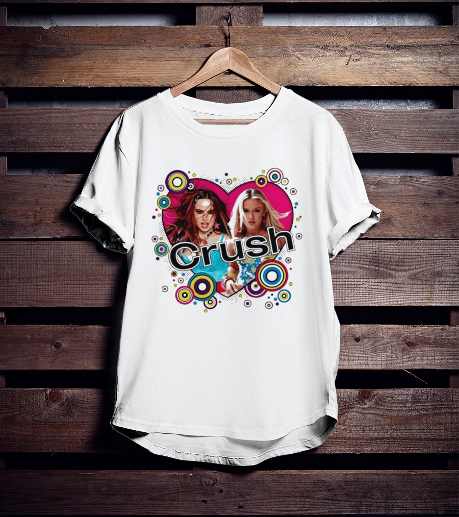 Crush Y2K Aesthetic Heart 2000s Nostalgia Bold Retro Circles T-Shirt