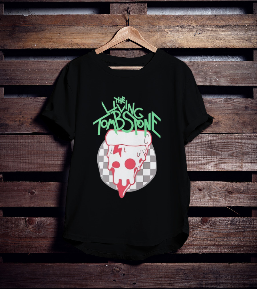 The Living Tombstone Pizza Skull Checkered T-Shirt