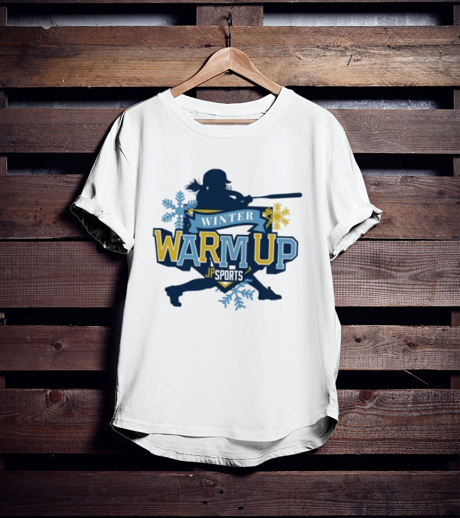Winter Warm Up JP Sports Softball Snowflakes Batter T-Shirt